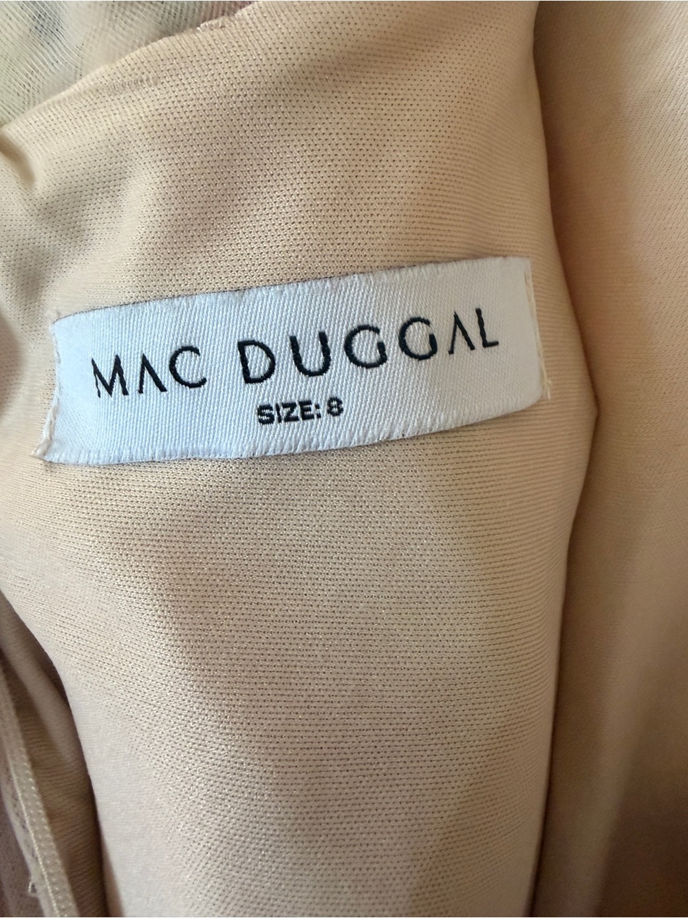 Mac Duggal Beige Strapless Floral Embroidered Midi Dress - Picture 15 of 16